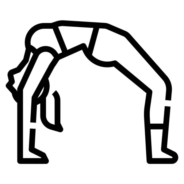 弓形运动成为健身 瑜伽和饮食类运动的图标 — 图库矢量图片