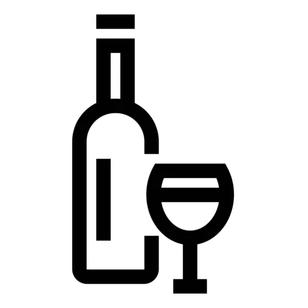 Значок Напою Пляшок Алкоголю Стилі Контур — стоковий вектор