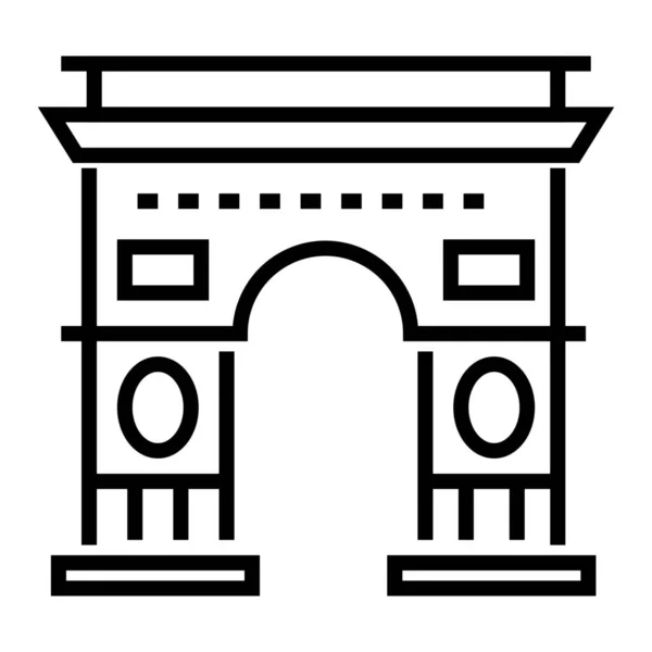 Oblouk Troimphe Francouzská Paříž Ikona Stylu Osnovy — Stockový vektor