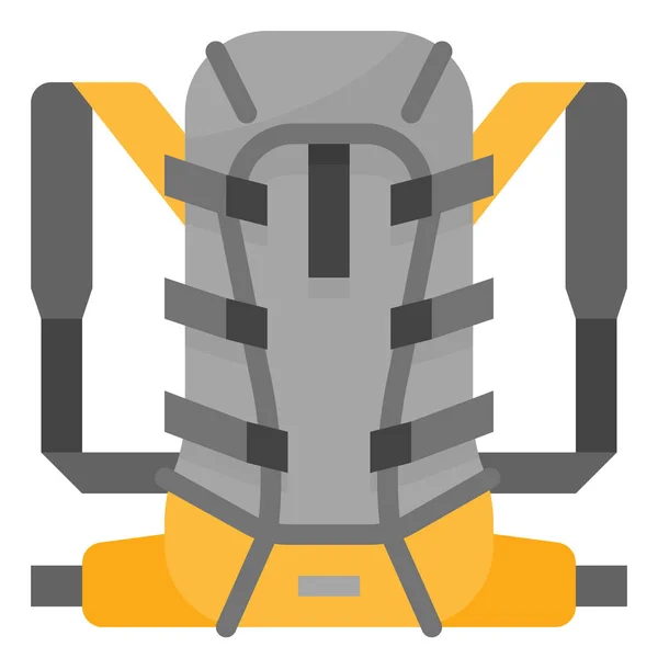 Backpack Bag Camping Icon Flat Style — Stock Vector