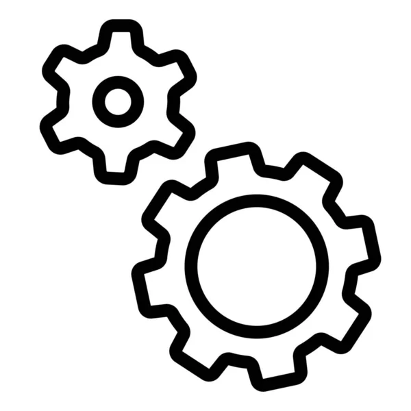 Icône Des Paramètres Mécanisme Engrenage Dans Style Outline — Image vectorielle