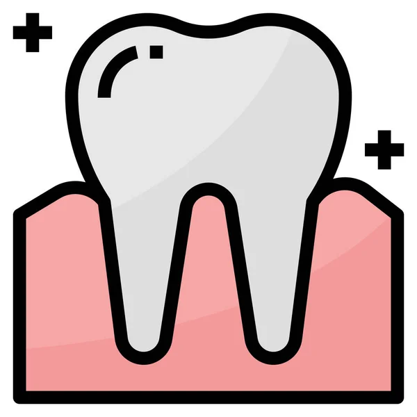 Ícone Médico Dentista Dentário Estilo Esboço Preenchido —  Vetores de Stock