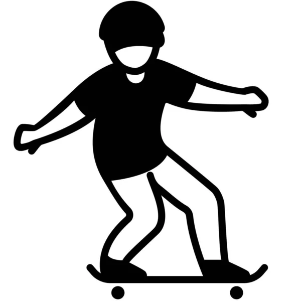 Skateboard Deporte Extremo Icono — Vector de stock