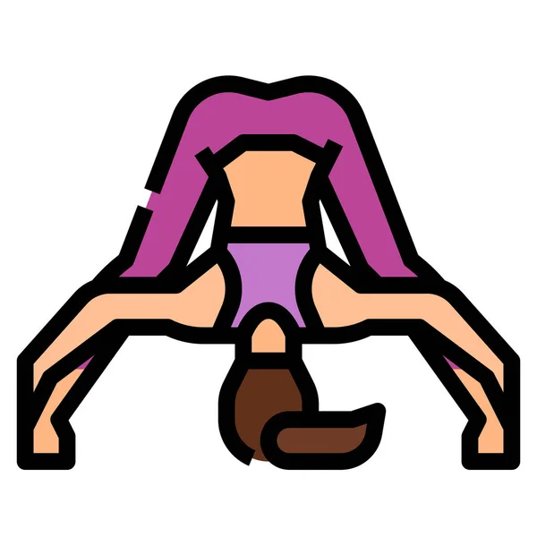Esercizio Konasana Posa Icona Nella Categoria Fitness Yoga Dieta — Vettoriale Stock
