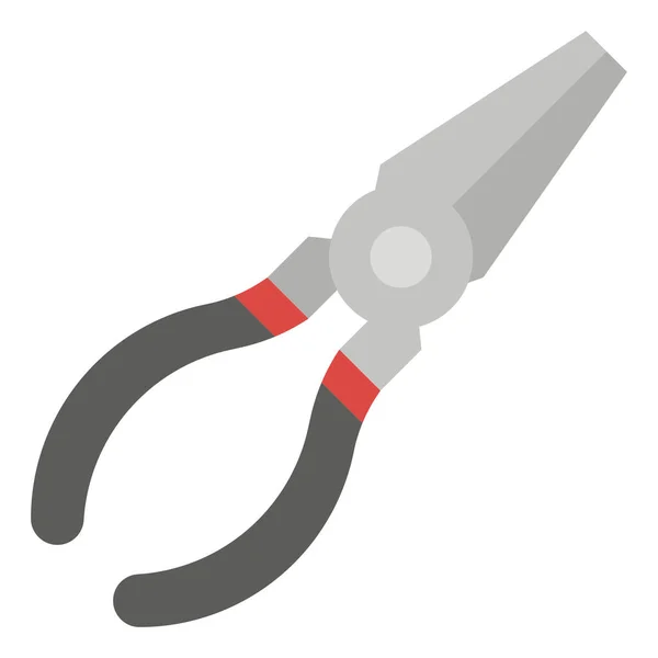 Long Nose Pliers Icon Flat Style — Stock Vector