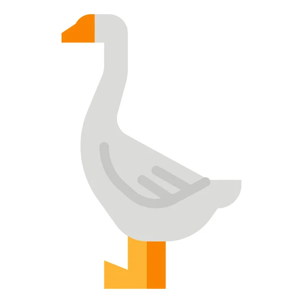 Animaux Oiseau Aquatique Icône Dans Style Plat — Image vectorielle