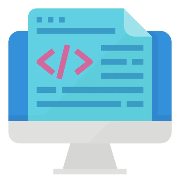 Application Coding Icon Flat Style — 스톡 벡터