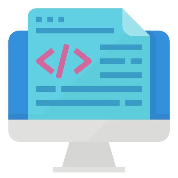 フラットスタイルのAiアプリケーションコーディングアイコン — ストックベクタ