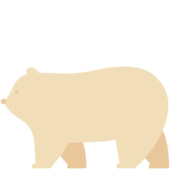 Animal Oso Esponjoso Icono Estilo Plano — Vector de stock