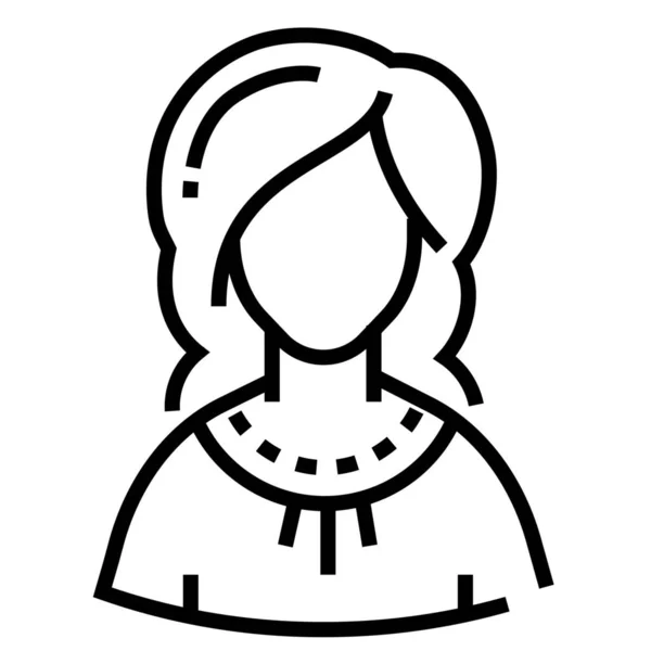 Mujer Mamá Persona Icono Estilo Esquema — Vector de stock