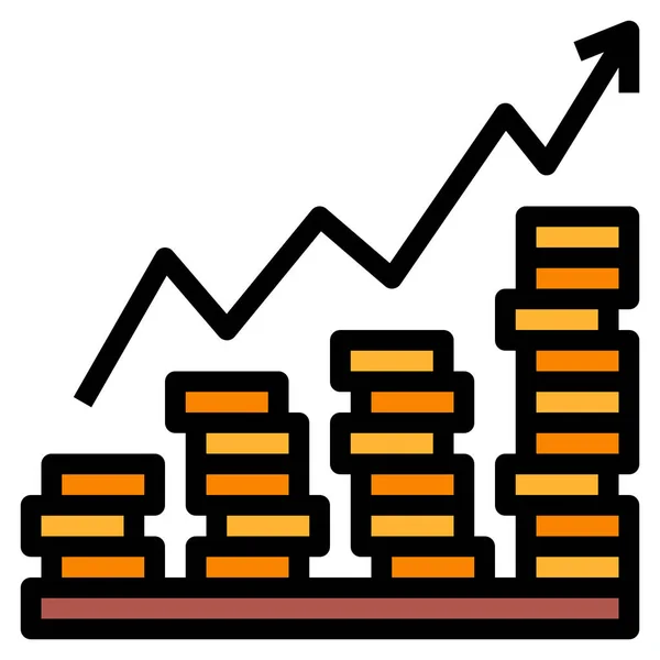 Accounting Business Income Icon Filled Outline Style — Stock Vector