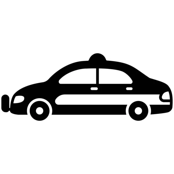 Coche Police Sedan Icon Solid Style — Vector de stock