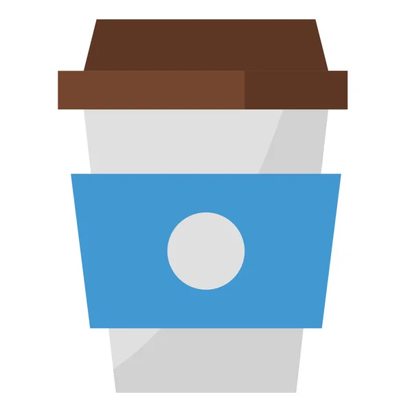 Cafe Koffie Warm Pictogram Platte Stijl — Stockvector