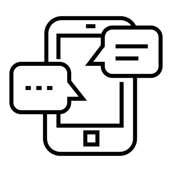 Icono Mensaje Diálogo Chat Estilo Esquema — Archivo Imágenes Vectoriales
