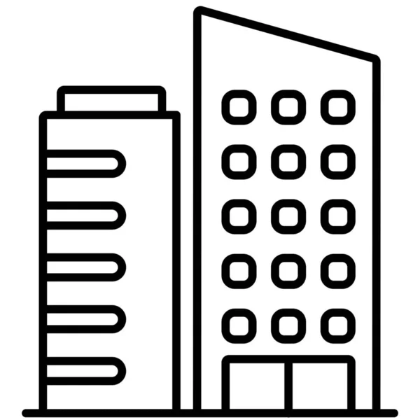 Hochbau Ikone Der Kategorie Gebäude — Stockvektor
