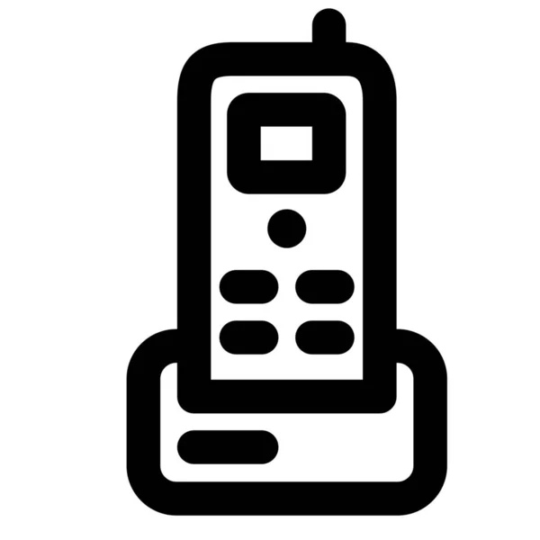 Kommunikationskontorets Telefonikon Översiktlig Stil — Stock vektor