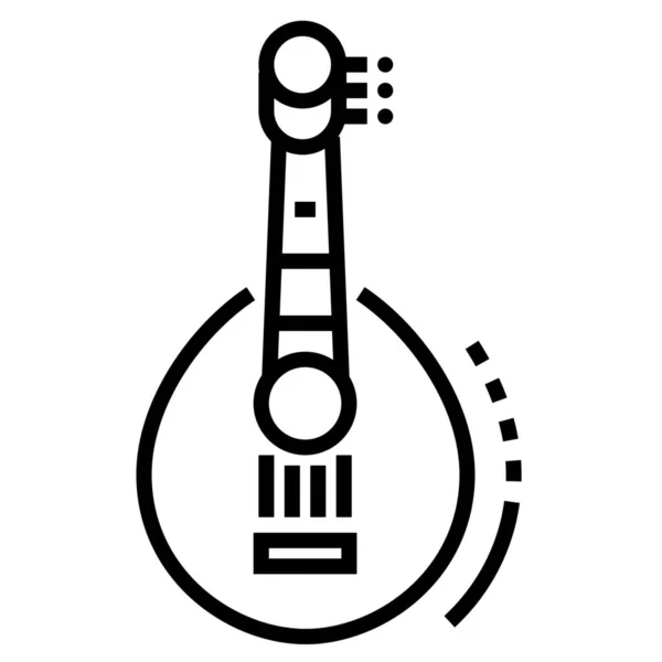 Значок Музики Інструменту Банджо Стилі Контур — стоковий вектор