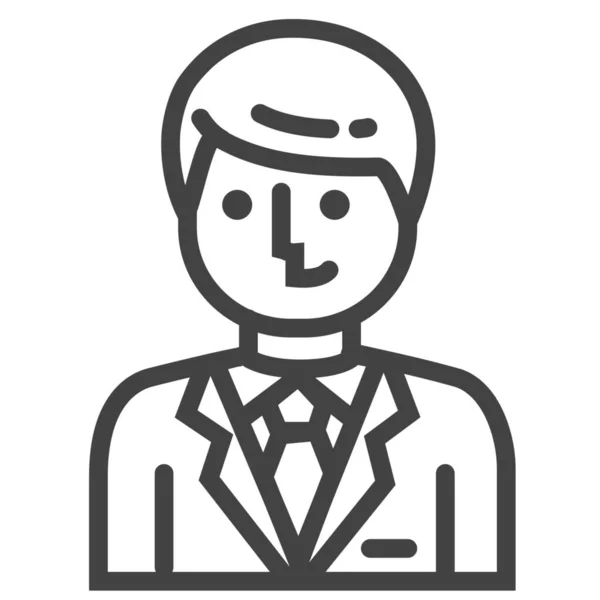 Empresario Empleador Icono Gerente Estilo Esquema — Vector de stock