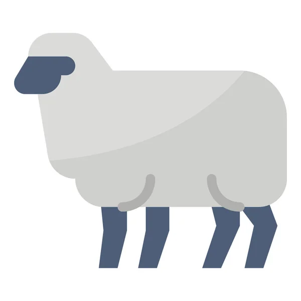 Animales Cabra Icono Cordero Estilo Plano — Vector de stock