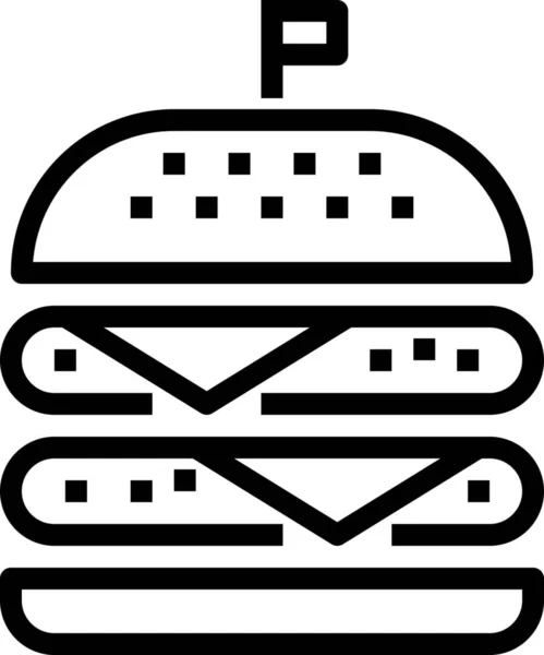 Ana Hatlı Hamburger Ikonu — Stok Vektör