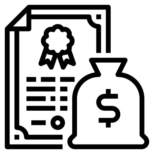 Ikona Podnikání Účetních Bank Stylu Osnovy — Stockový vektor