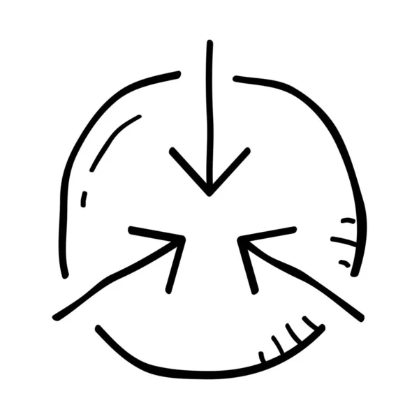 Иконка Координации Деловых Контактов Стиле Handdrawn — стоковый вектор