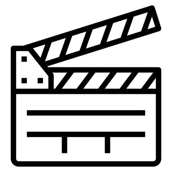 Clapperboard Underholde Film Ikon Outline Stil – Stock-vektor