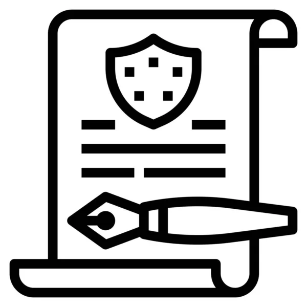 Coverage Document Insurance Icon Outline Style — Stock Vector