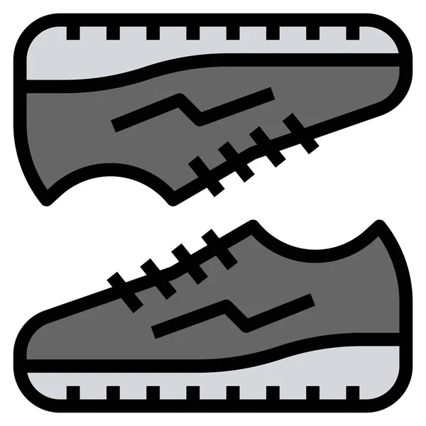 Hombre Zapatillas Correr Icono Estilo Contorno Lleno — Vector de stock