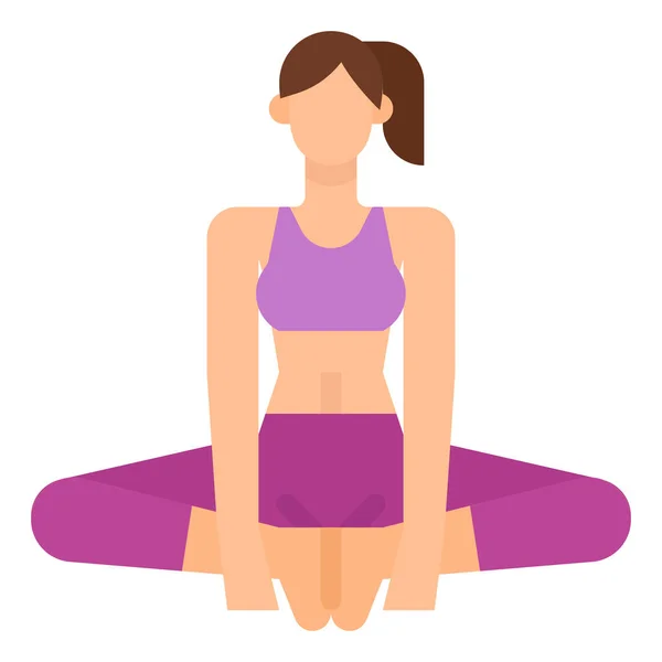 Ángulo Baddha Icono Encuadernado Fitness Yoga Categoría Dieta — Vector de stock