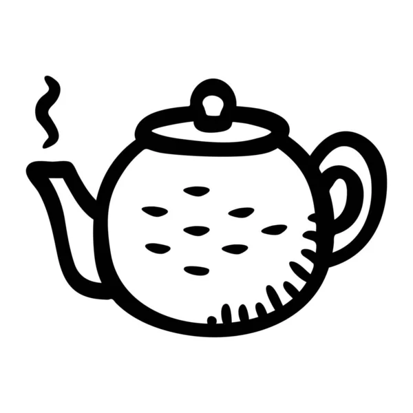 Icono Cafetera China Estilo Handdrawn — Archivo Imágenes Vectoriales