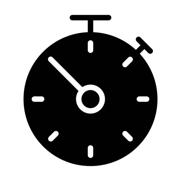 Deadline Stopwatch Tijd Pictogram Solid Stijl — Stockvector