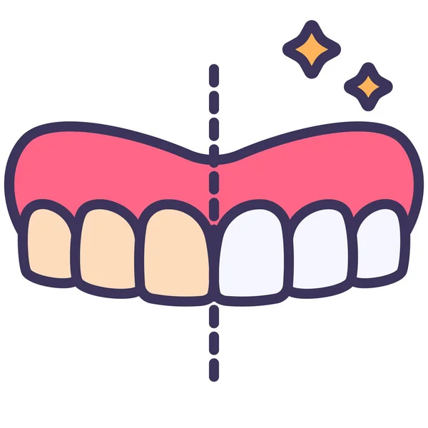 Icono Médico Dental Limpio Estilo Contorno Lleno — Vector de stock