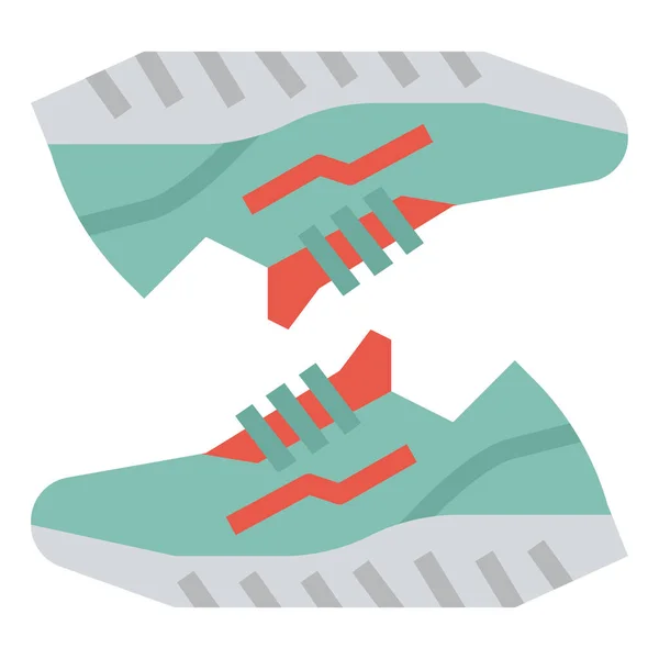 Scarpe Running Icona Dello Sportswear Stile Flat — Vettoriale Stock