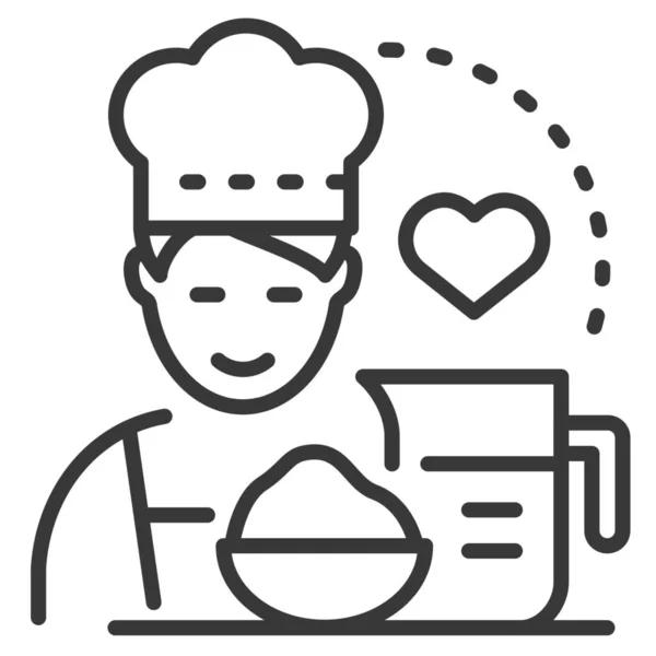 요리하는 요리사의 아이콘 — 스톡 벡터