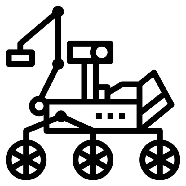 Luna Lunar Rover Icono Estilo Esquema — Archivo Imágenes Vectoriales