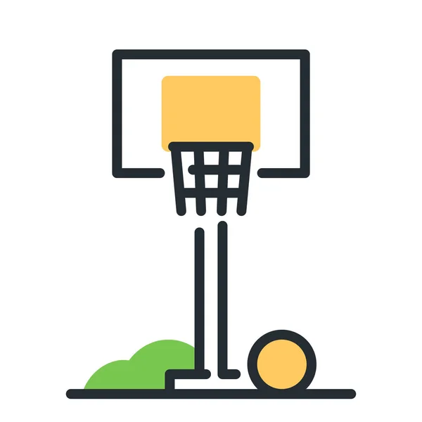 Basketbol Oyunu Açık Hava Simgesi — Stok Vektör