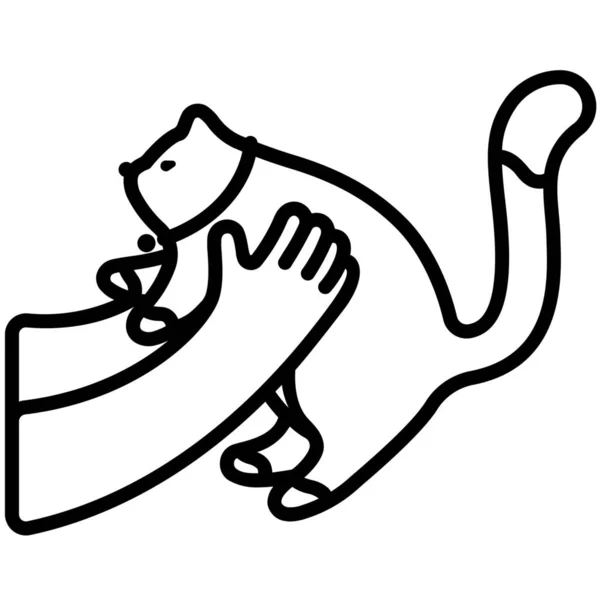 Animal Gato Reconfortante Icono — Vector de stock