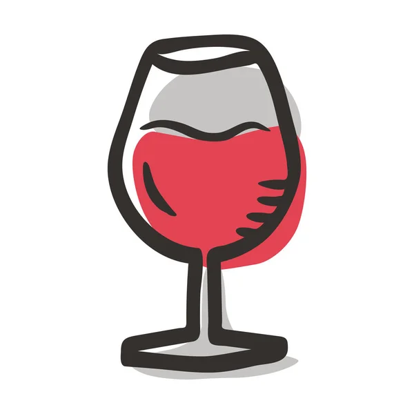 Celebración Copa Vino Icono Comida Estilo Contorno Lleno — Vector de stock