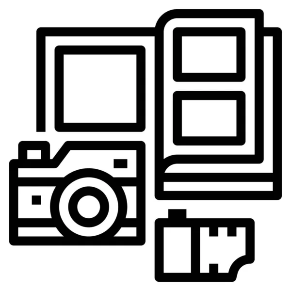 Book Image Photo Icon Outline Style — Stock Vector