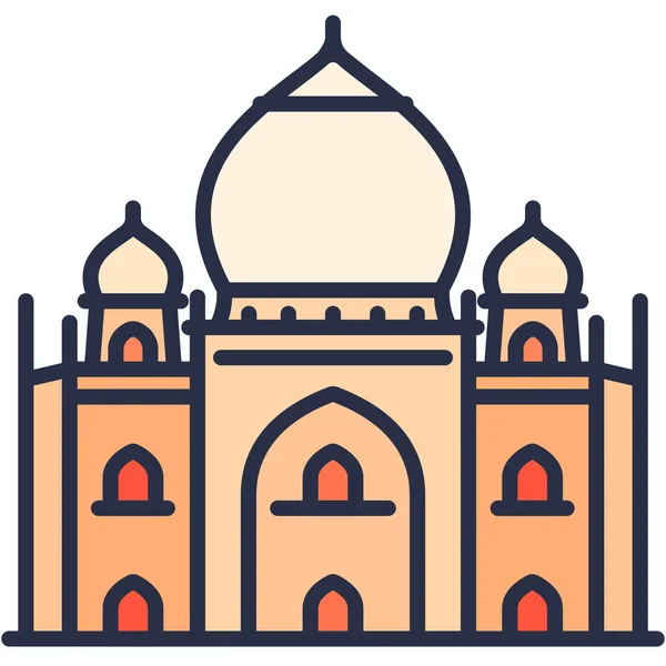 Icône Historique Tajmahal Inde — Image vectorielle