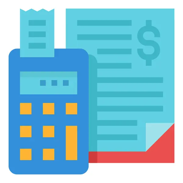 Accounting Business Calculator Pictogram Platte Stijl — Stockvector