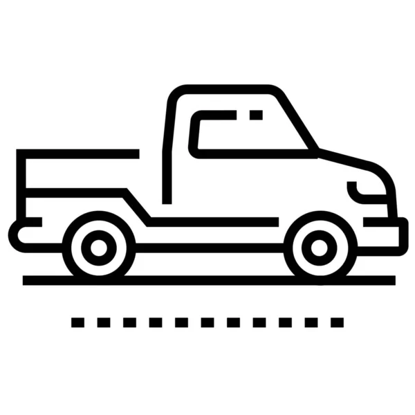 Automobile Car Pickup Icon Outline Style — Stock Vector