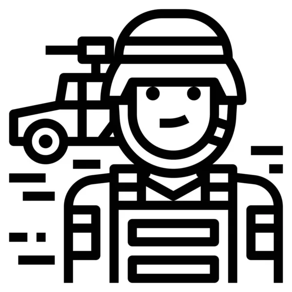 Ікона Окупації Армії Аватаря Стилі Контур — стоковий вектор