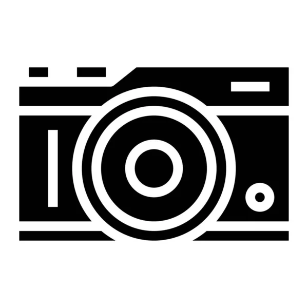 Icono Foto Sin Espejo Cámara Estilo Sólido — Vector de stock