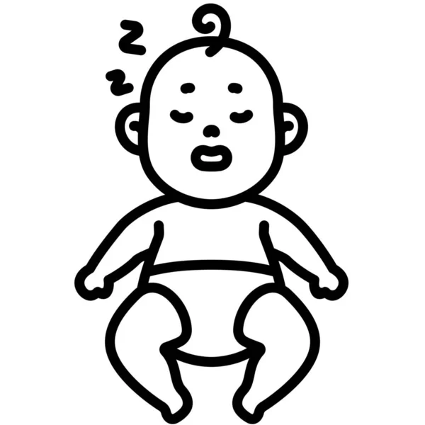 Baby Kid Sleeping Icon — Stock Vector