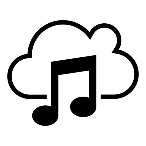 Icône Document Audio Cloud Dans Style Solide — Image vectorielle