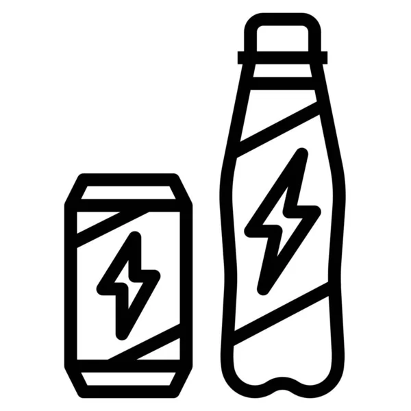Drink Energy Mineral Symbol Outline Stil — Stockvektor