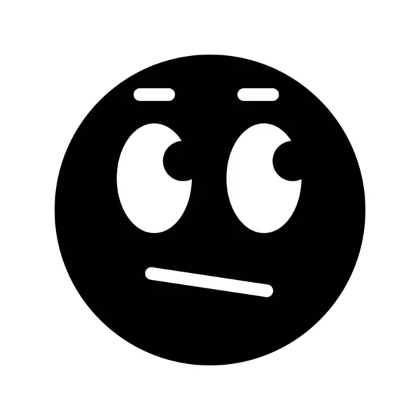 Genomsnittlig Emoji Emoticon Ikon Fast Stil — Stock vektor