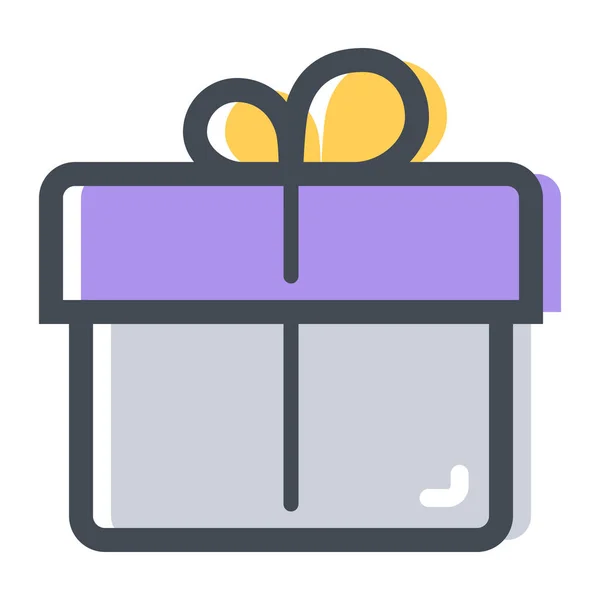 Bonus Box Gift Icon Filled Outline Style — Stock Vector